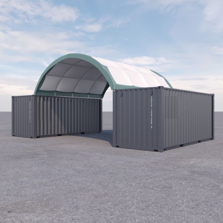 20’ x 20’ Fabric Container Shelter - Container Systems Australia