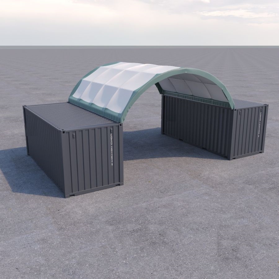 20’ x 20’ Fabric Container Shelter - Container Systems Australia