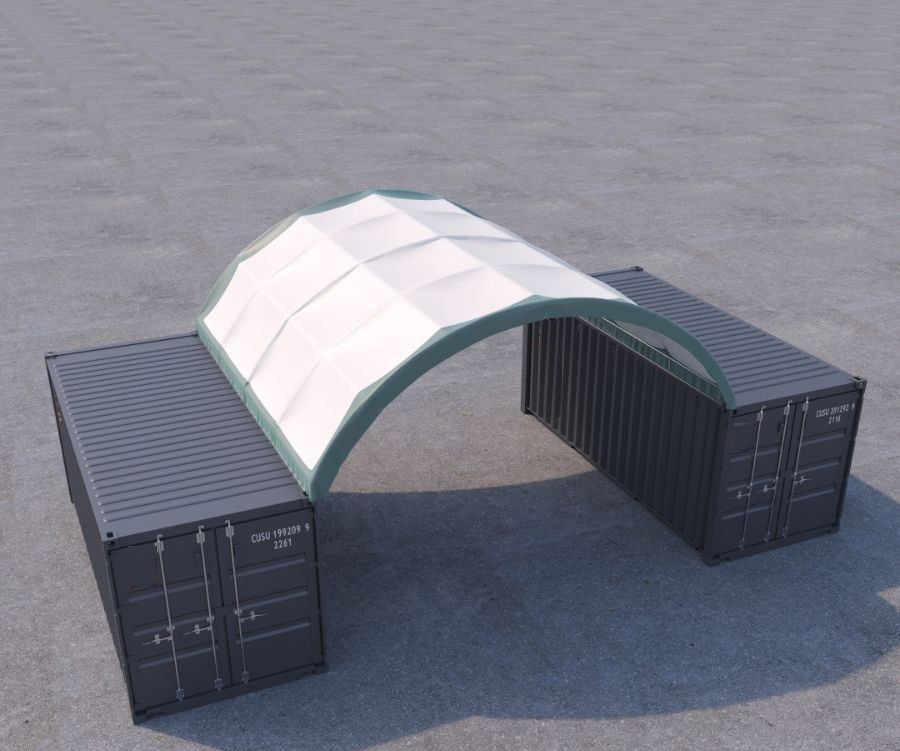20’ x 20’ Fabric Container Shelter - Container Systems Australia