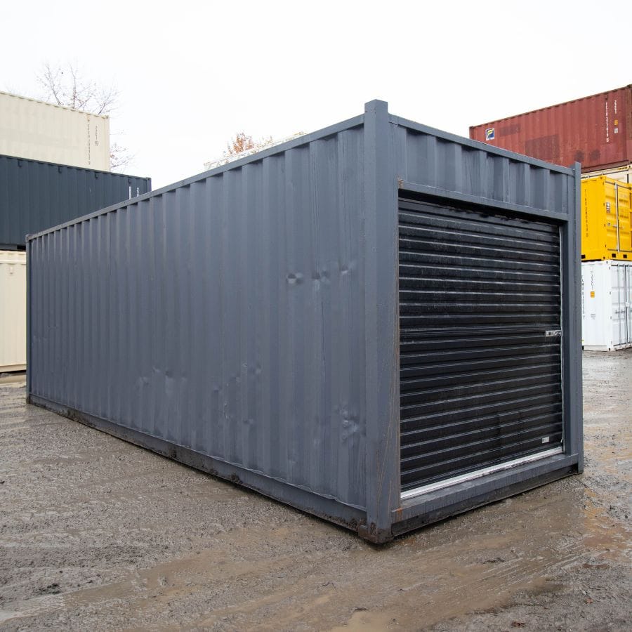 25′ Cut-Down Shipping Container w/Roll-Up Door - Container Systems Australia