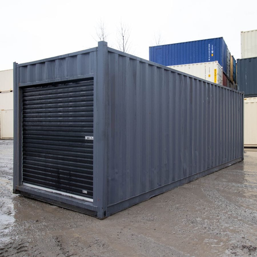 25′ Cut-Down Shipping Container w/Roll-Up Door - Container Systems Australia