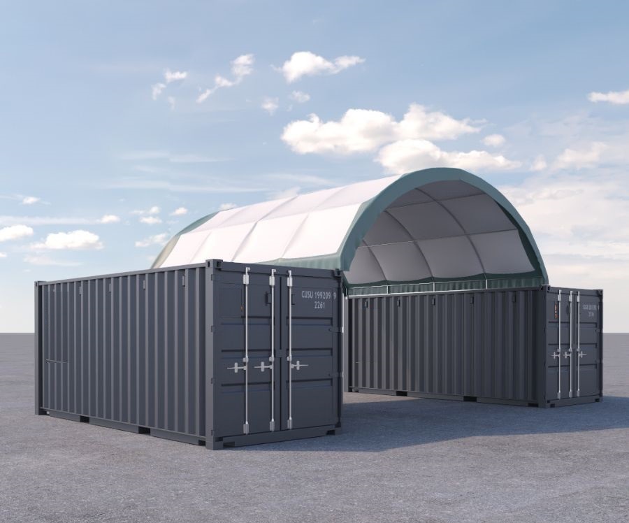 20’ x 20’ Fabric Container Shelter - Container Systems Australia