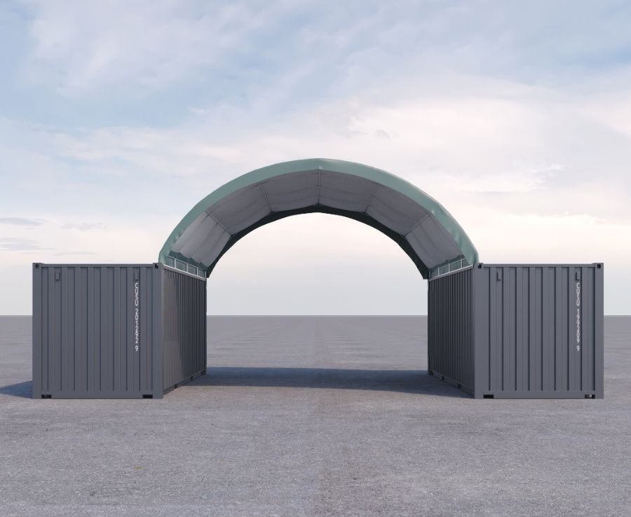 20’ x 20’ Fabric Container Shelter - Container Systems Australia