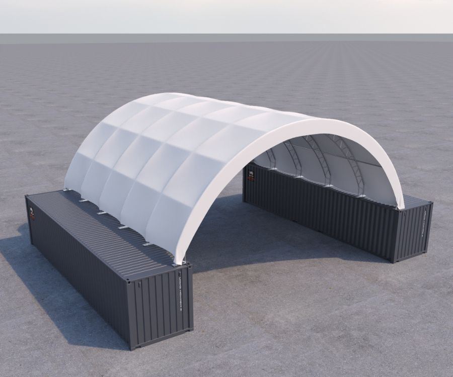 40’ x 40’ Fabric Container Shelter - Container Systems Australia