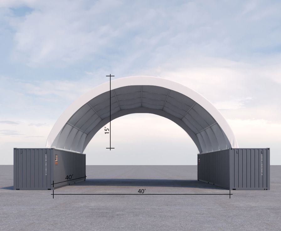 40’ x 40’ Fabric Container Shelter - Container Systems Australia