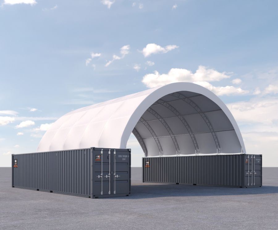 40’ x 40’ Fabric Container Shelter - Container Systems Australia