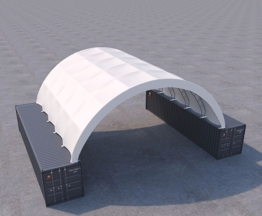 40’ x 40’ Fabric Container Shelter - Container Systems Australia