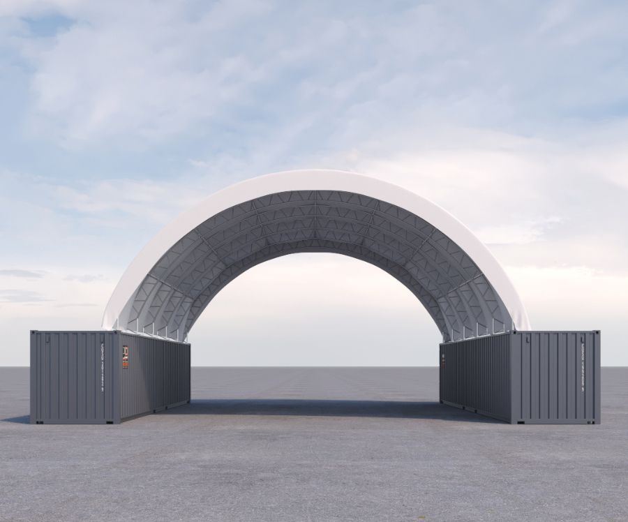 40’ x 40’ Fabric Container Shelter - Container Systems Australia