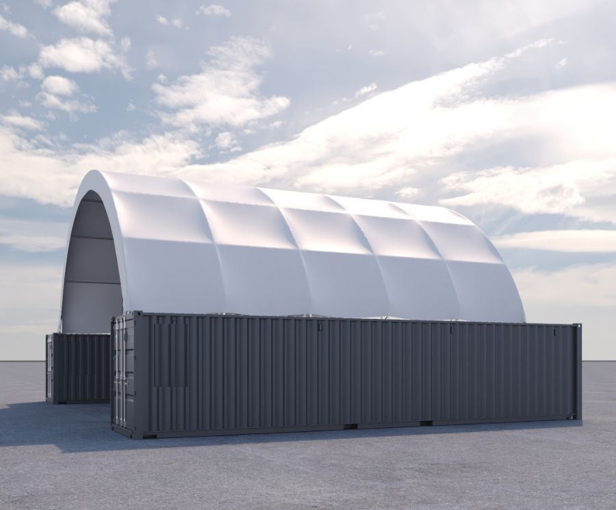 40’ x 40’ Fabric Container Shelter - Container Systems Australia
