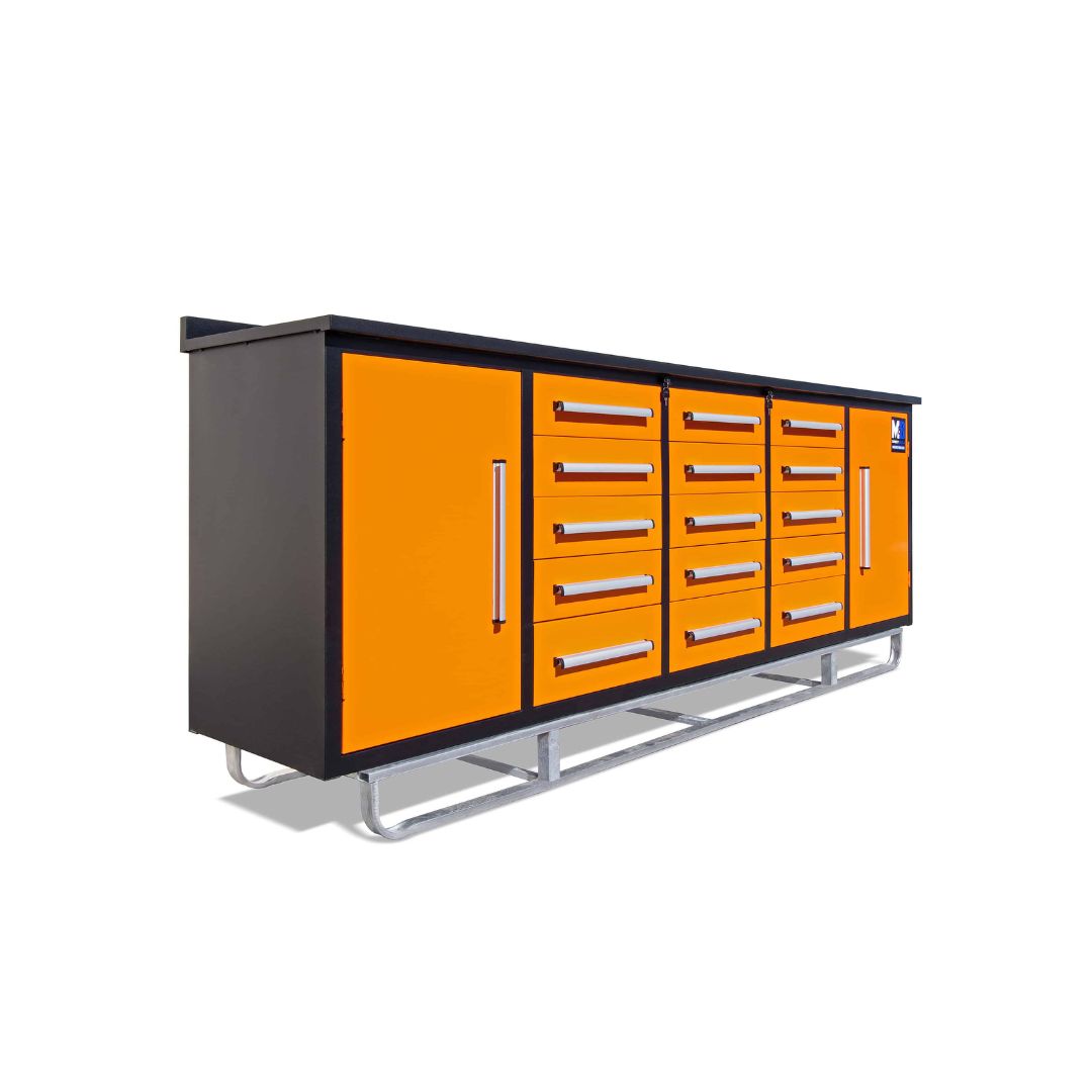 M&B | 10’ Workbench Cabinet with 15 Drawers - Container Systems Australia