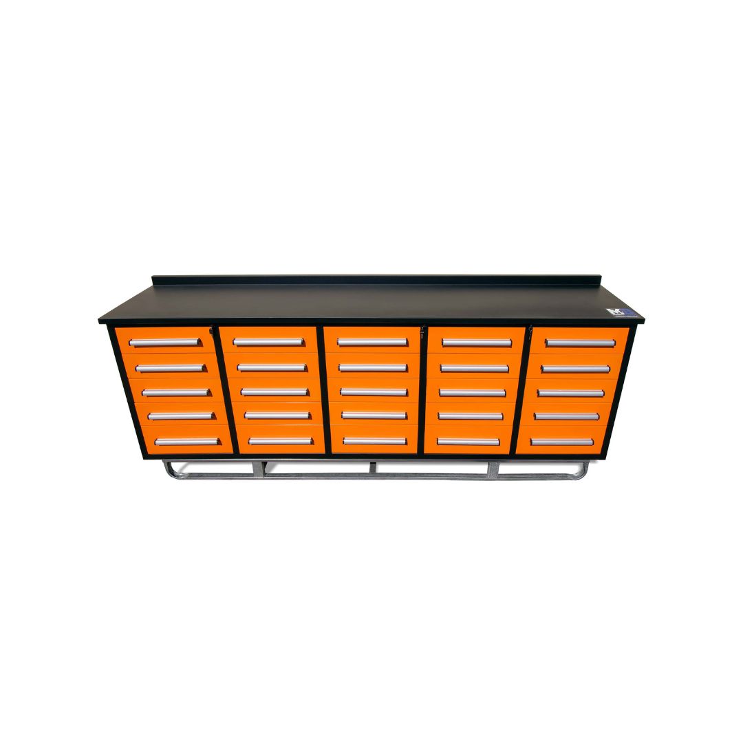 M&B | 10’ Workbench Cabinet with 25 Drawers - Container Systems Australia