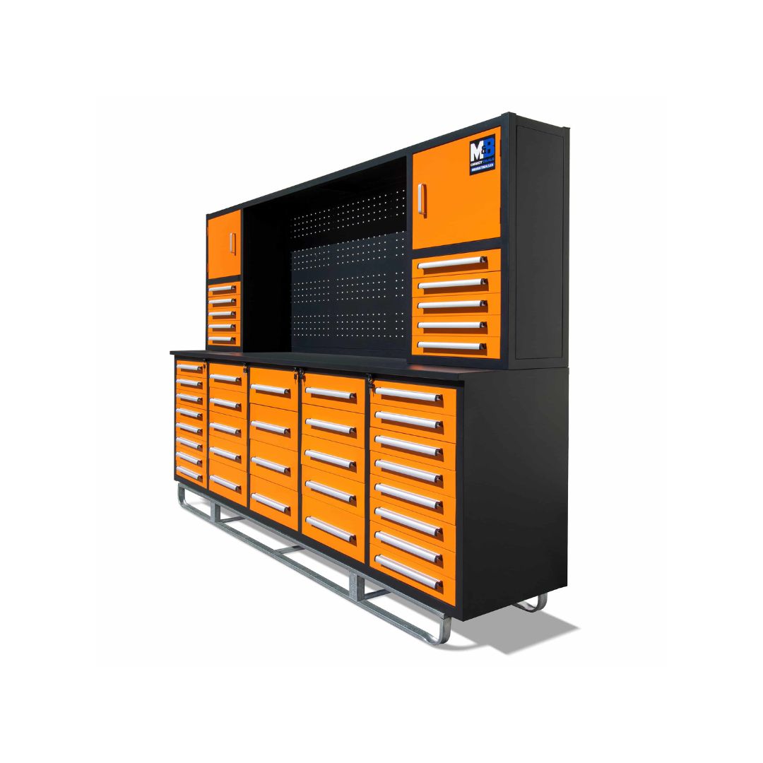 M&B | 10’ Workbench Cabinet with 40 Drawers - Container Systems Australia