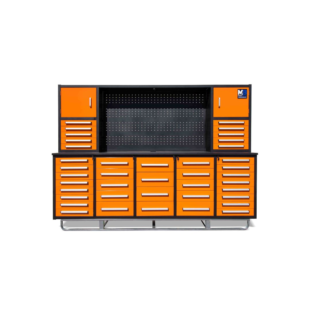 M&B | 10’ Workbench Cabinet with 40 Drawers - Container Systems Australia