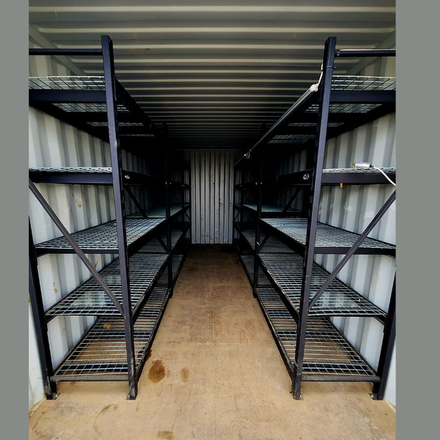 20’ New (1-Trip) Container w/ Shelving on BOTH sides - Container Systems Australia